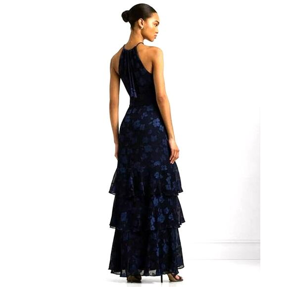 Lauren Ralph Lauren Floral Tiered Jacquard Gown Halter Dress Women's Size 8 NWT - Picture 5 of 16
